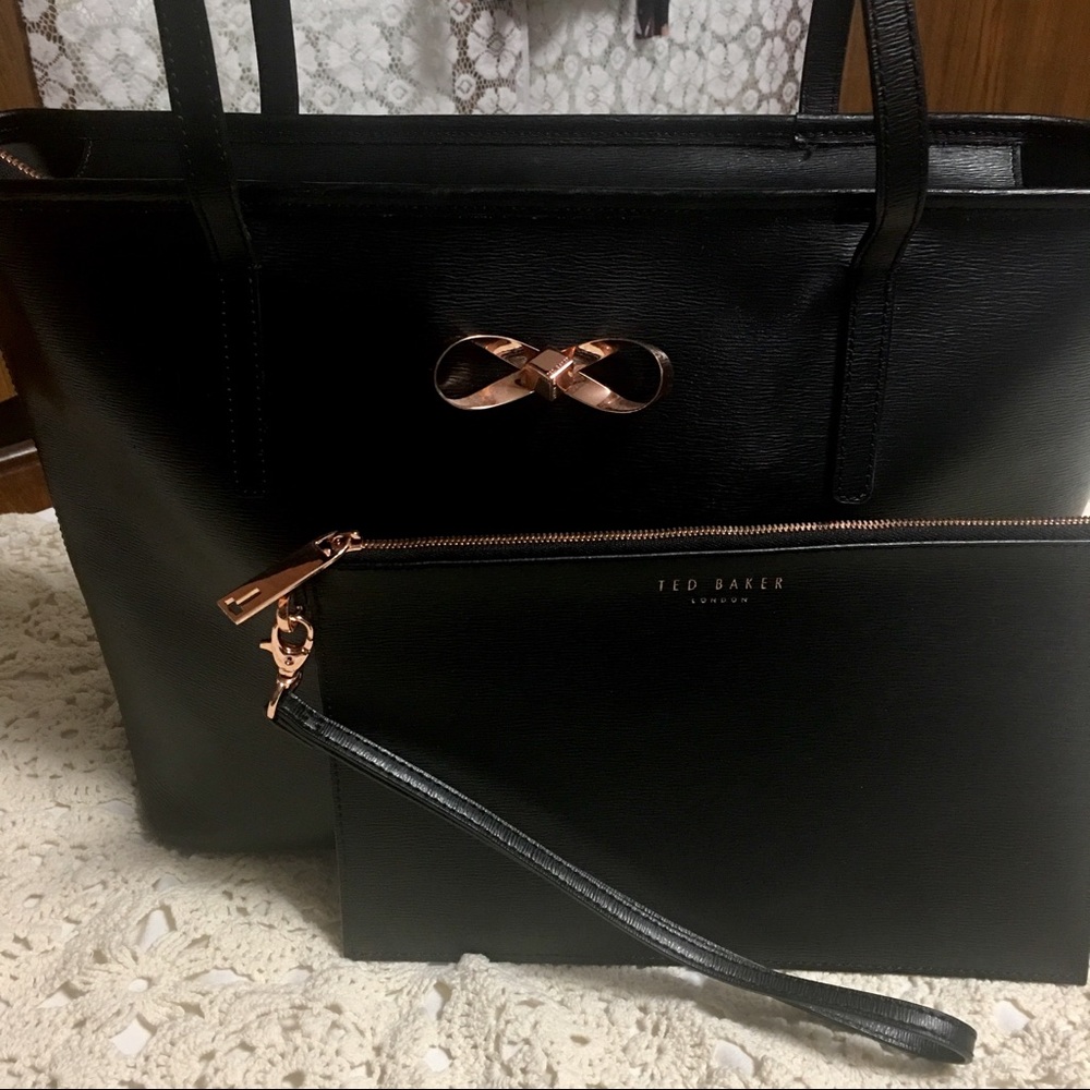 Ted Baker London Leather Bag and Wristlet (Set)